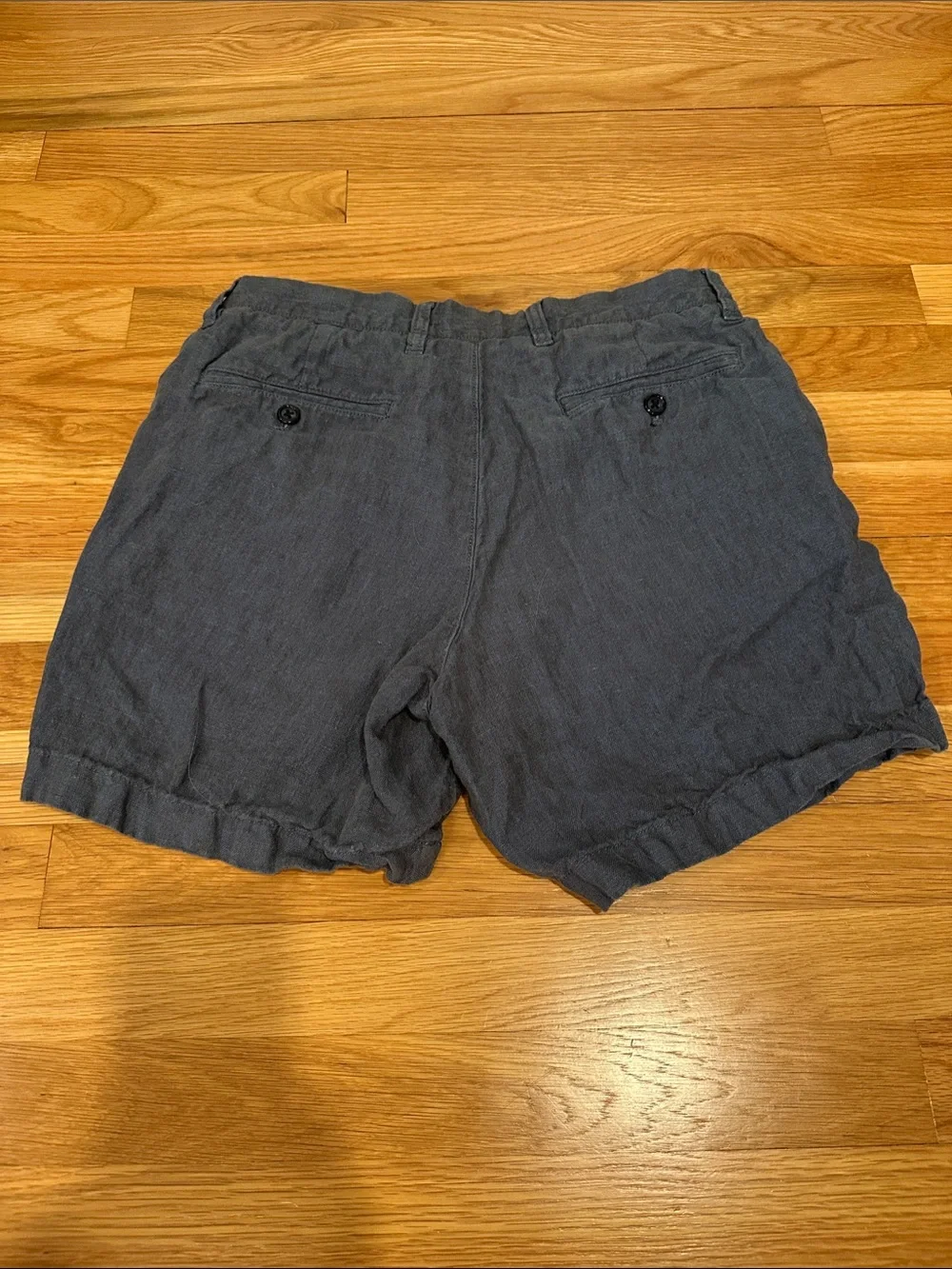 J. Crew Men's Navy Flat Front Linen-Blend Shorts